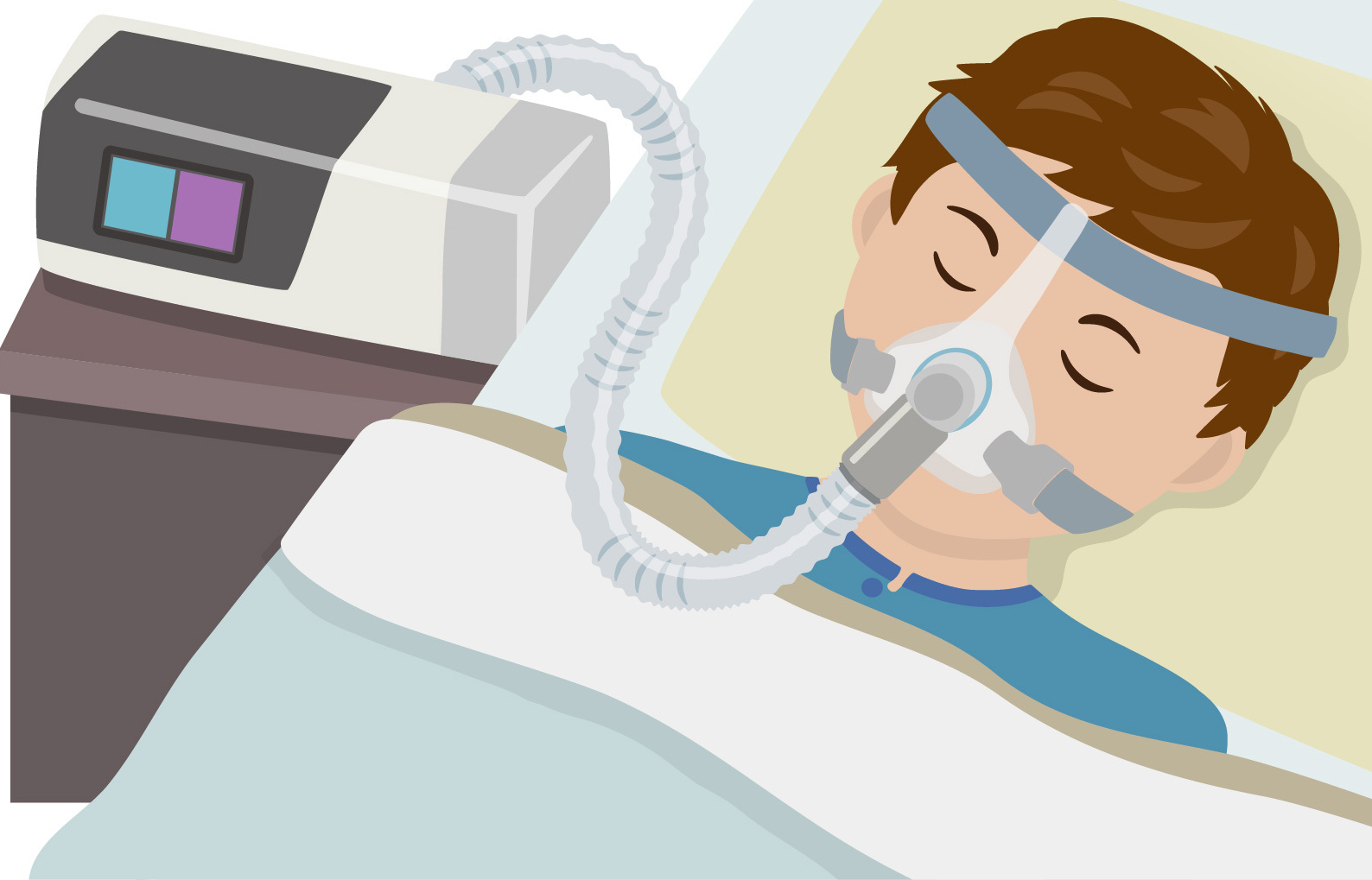 睡眠時無呼吸症候群 CPAP療法イラスト